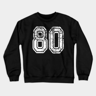 Number 80 Grungy in white Crewneck Sweatshirt